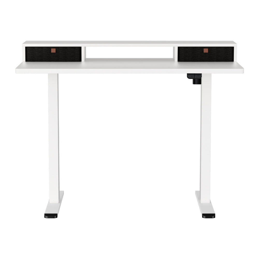 Electric Standing Desk | 120 cm | Office Table with Storage Shelf & Drawer