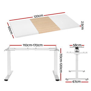 Artiss Standing Desk | Motorised Dual Motor | 120CM