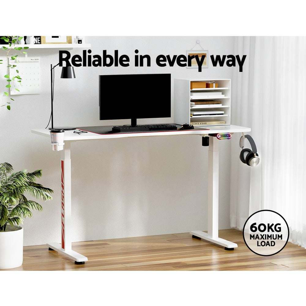 Standing Desk | Motorised Gaming Desks | White | 140CM