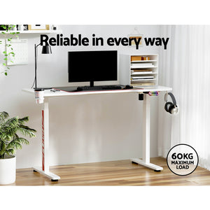 Standing Desk | Motorised Gaming Desks | White | 140CM