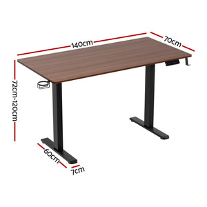 Motorised Standing Desk | Dual Motor Electric | 140cm | Walnut Finish