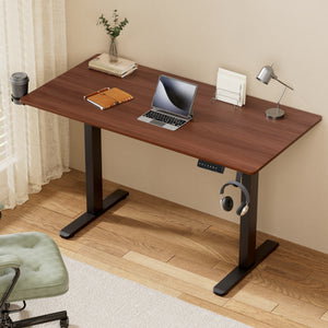 Motorised Standing Desk | Dual Motor Electric | 140cm | Walnut Finish