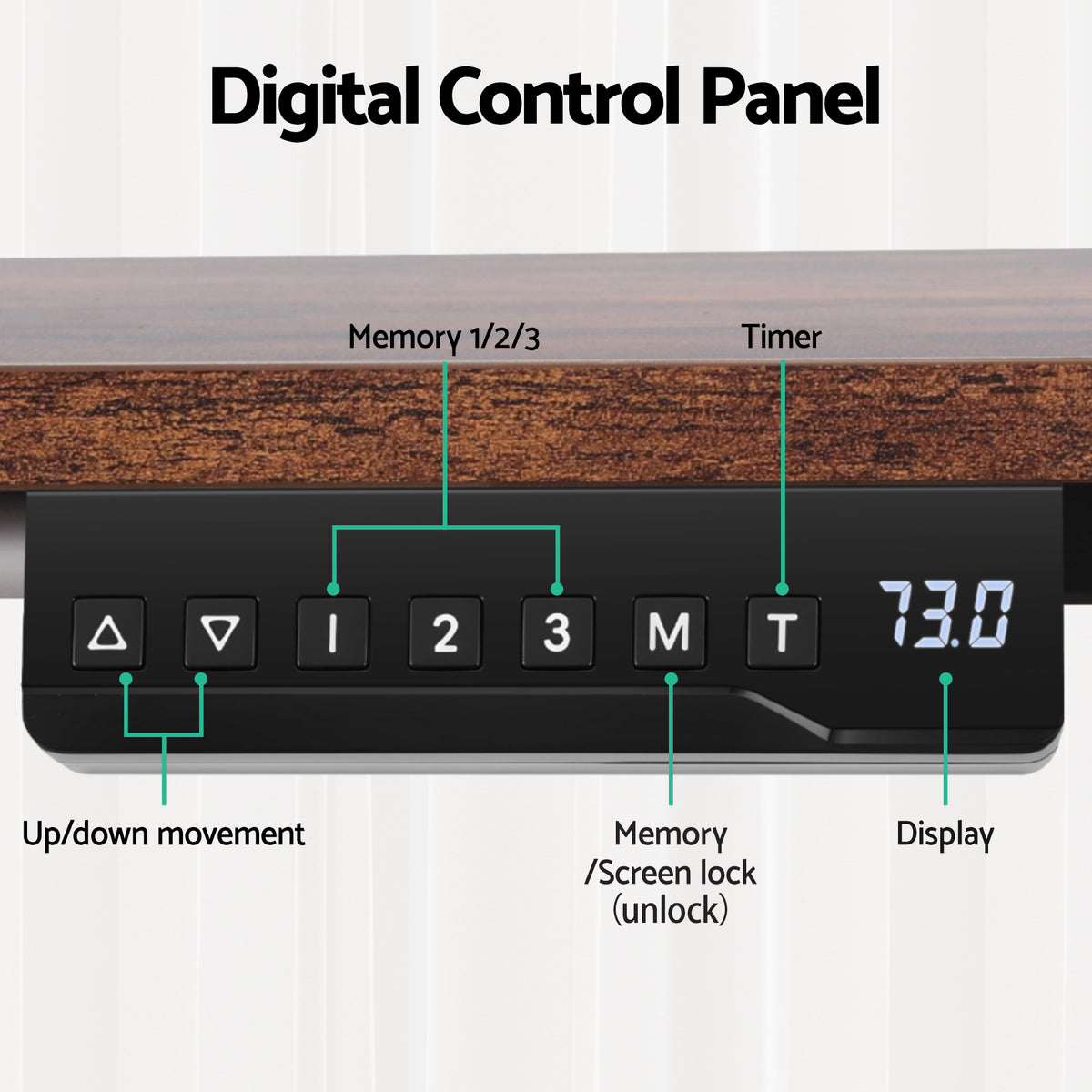 Motorised Standing Desk | 120cm | L-Shaped | Rustic Brown