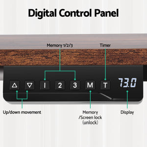 Motorised Standing Desk | 120cm | L-Shaped | Rustic Brown