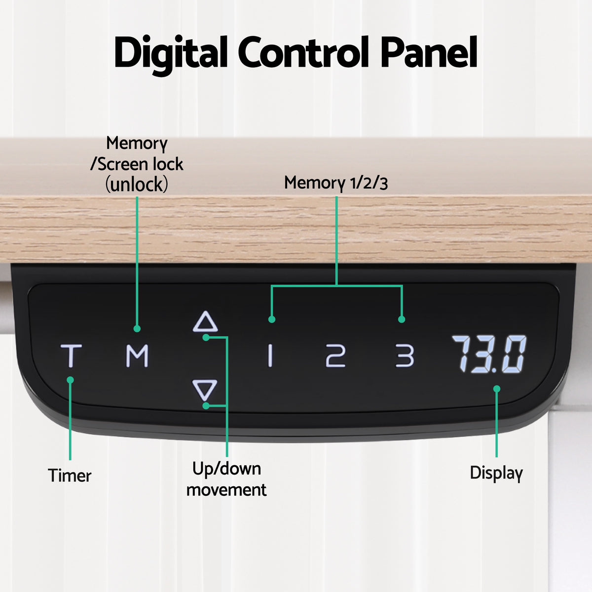 Sit-Stand Desk | Touch Control Electric | 140cm | Oak Finish