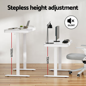 Electric Standing Desk | 120cm | Drawer Included | White