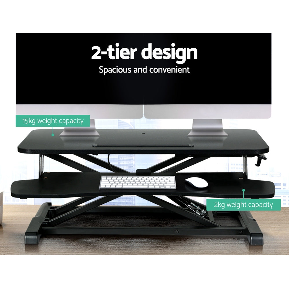 Standing Desk Riser | Height Adjustable | Black | 80CM