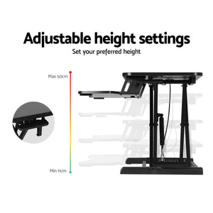 Standing Desk Riser | Height Adjustable | Black | 80CM