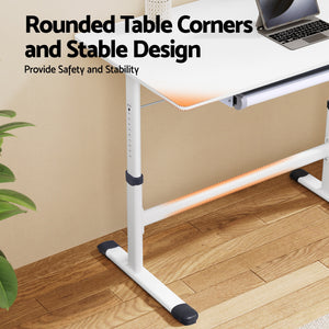 Standing Desk | Height Adjustable | 100cm Workstation | White