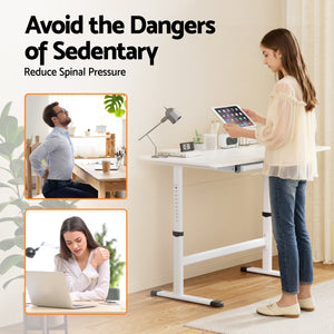 Standing Desk | Height Adjustable | 100cm Workstation | White