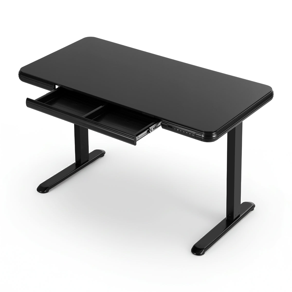 Motorised Sit-Stand Desk | 120cm | Tempered Glass Top | Black