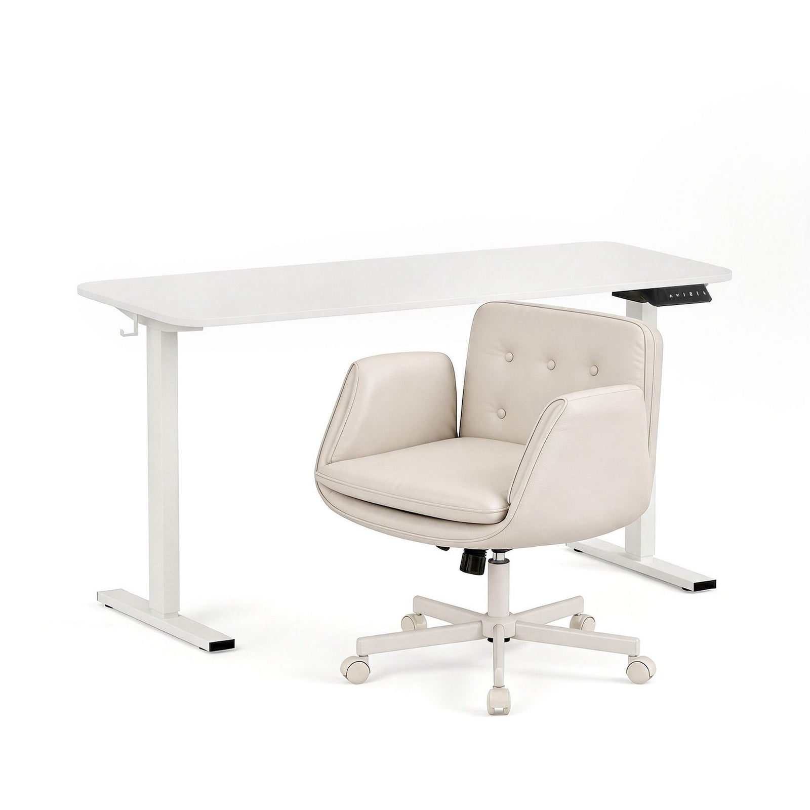 Standing Desk & Chair Set | 140cm Electric Desk with Cross Legged Office Chair