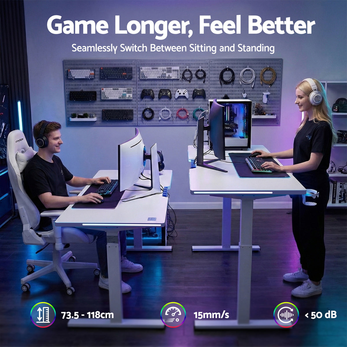 Height Adjustable Standing Desk | 140cm | Gaming & Home Office