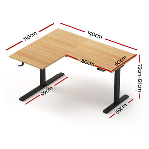 L-Shaped Electric Standing Desk | Motorised Sit-Stand | Height Adjustable
