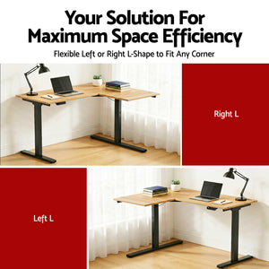 L-Shaped Electric Standing Desk | Motorised Sit-Stand | Height Adjustable