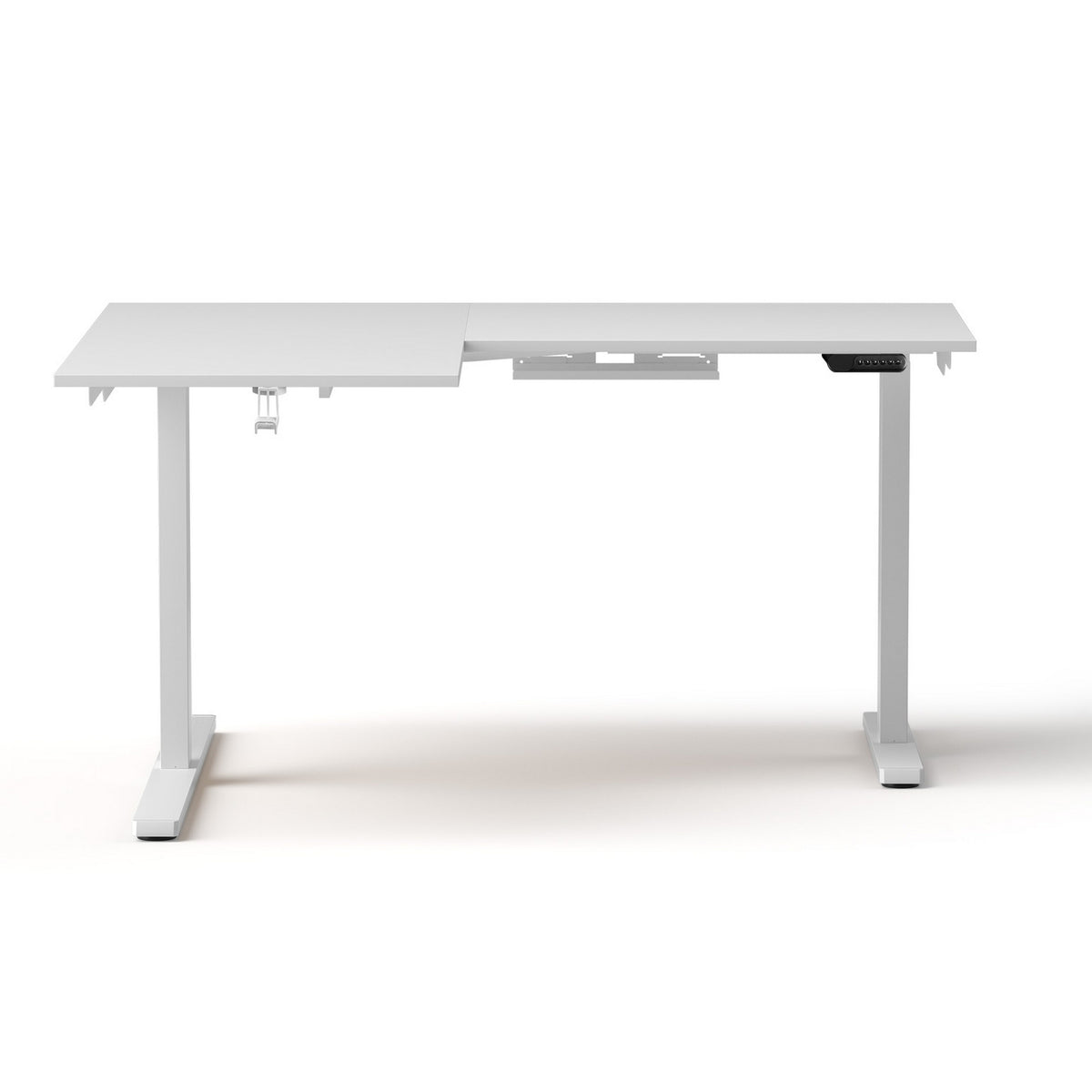 L-Shape Sit-Stand Desk | Electric Motorised | Height Adjustable | White