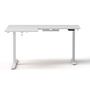 L-Shape Sit-Stand Desk | Electric Motorised | Height Adjustable | White
