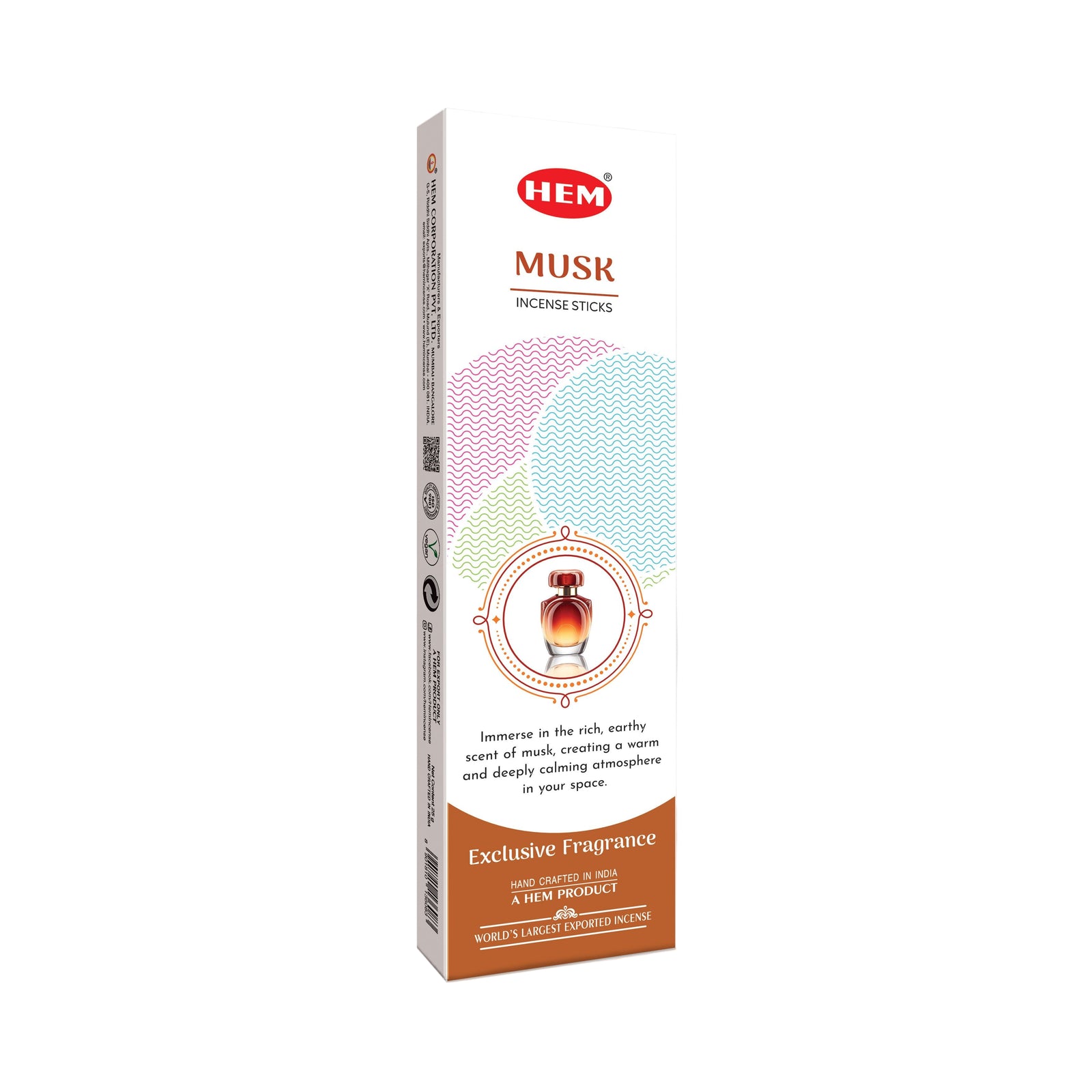 HEM White Pop Musk Incense Sticks | 12 × 25g Packets Per Box