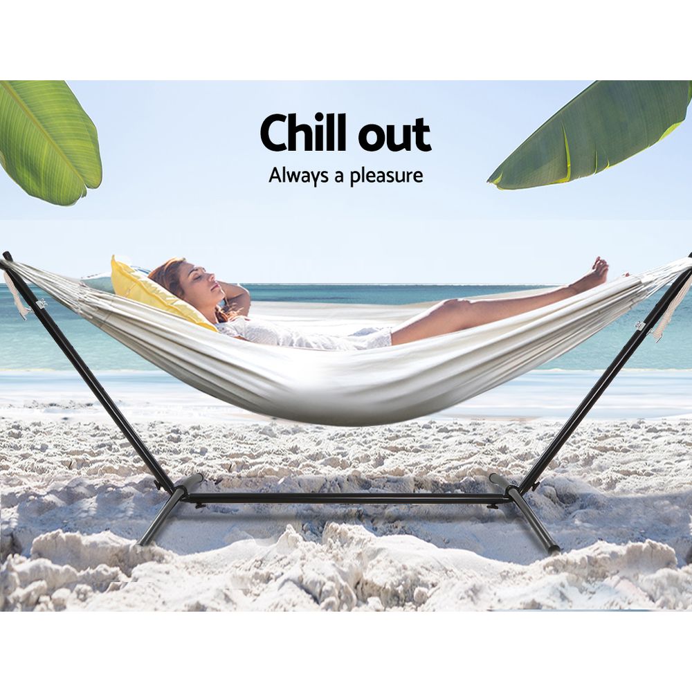 Hammock Bed | Camping Chair | Outdoor Lounge | Single Cotton | With Stand
