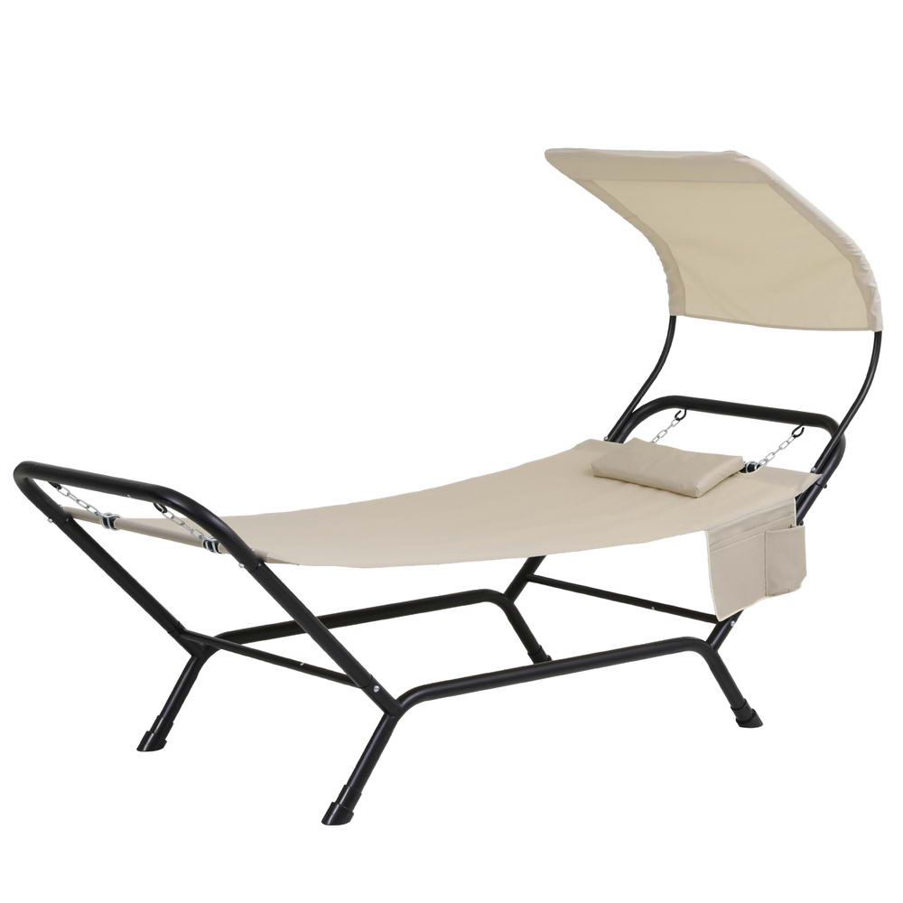 Hammock Bed with Stand | Sun Lounge Chair | Beige