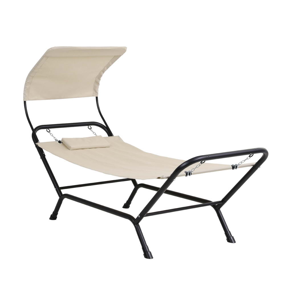 Hammock Bed with Stand | Sun Lounge Chair | Beige