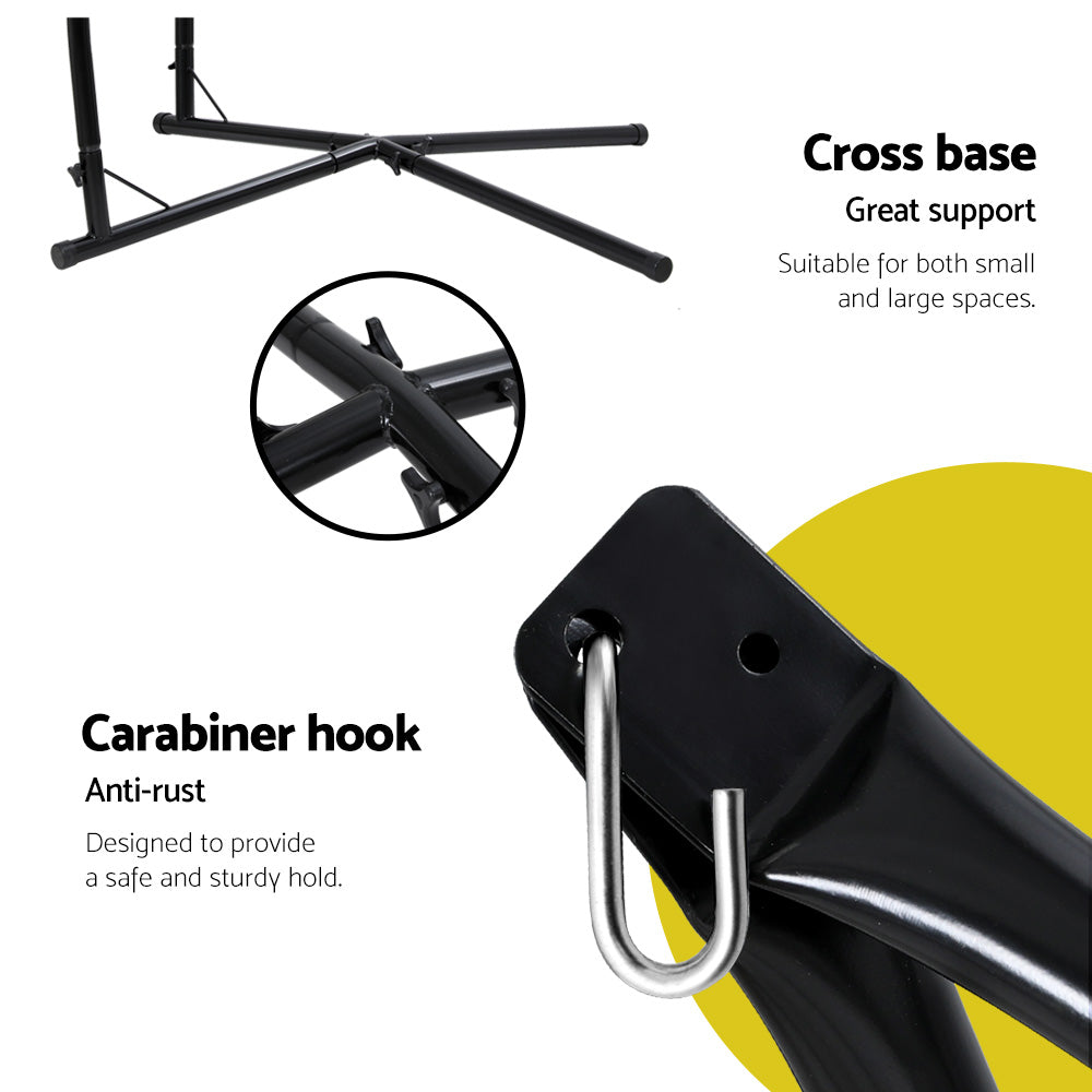 Hammock Chair | Steel Stand | Armrest | Outdoor Hanging | Cream