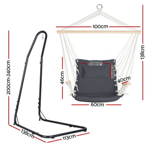 Outdoor Hammock Chair | Heavy Duty Steel Stand | Hanging Swing Seat for Garden & Balcony