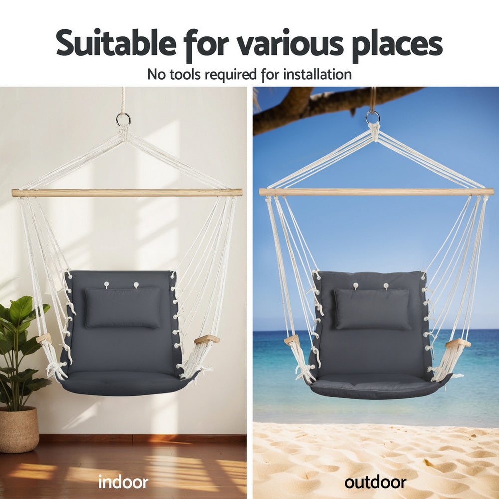 Outdoor Hammock Chair | Heavy Duty Steel Stand | Hanging Swing Seat for Garden & Balcony