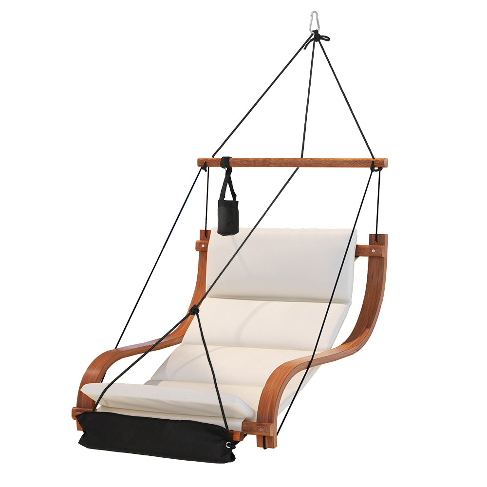 Hammock Chair | Wooden Hanging | Indoor Outdoor Lounge | Patio