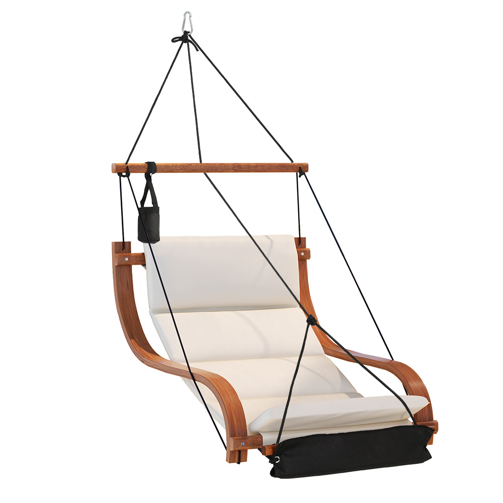 Hammock Chair | Wooden Hanging | Indoor Outdoor Lounge | Patio