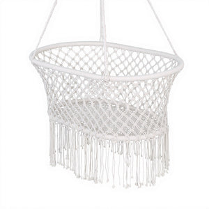 Hammock Chair | Cotton Swing Seat | Indoor & Outdoor Cream Finish