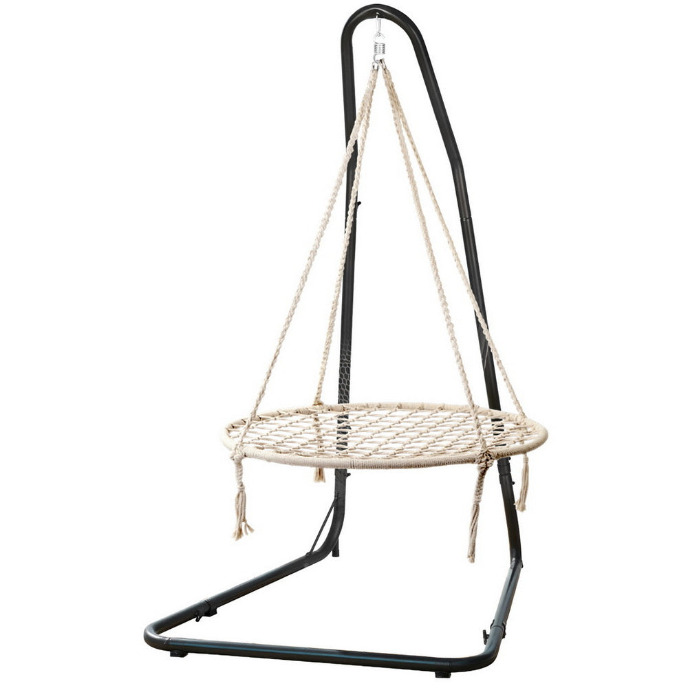 Hammock Hanging Chair | Steel Stand Frame | Patio & Garden Swing Chair | Weatherproof