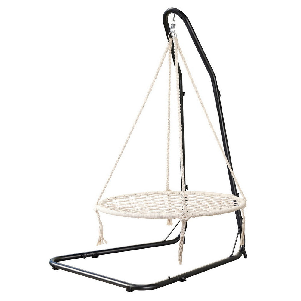 Hammock Hanging Chair | Steel Stand Frame | Patio & Garden Swing Chair | Weatherproof