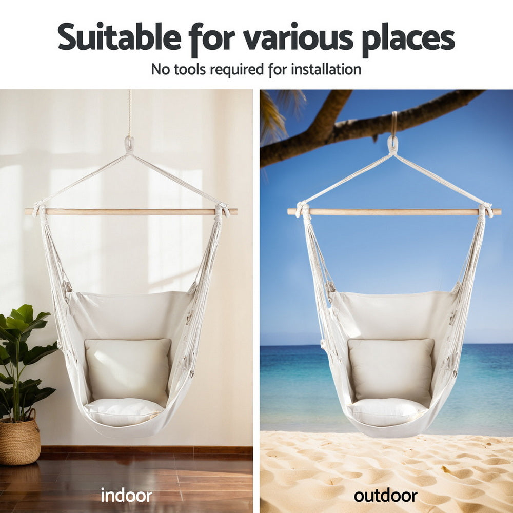 Hammock Chair | Heavy Duty Steel Stand | Outdoor Lounge Swing for Backyard & Deck