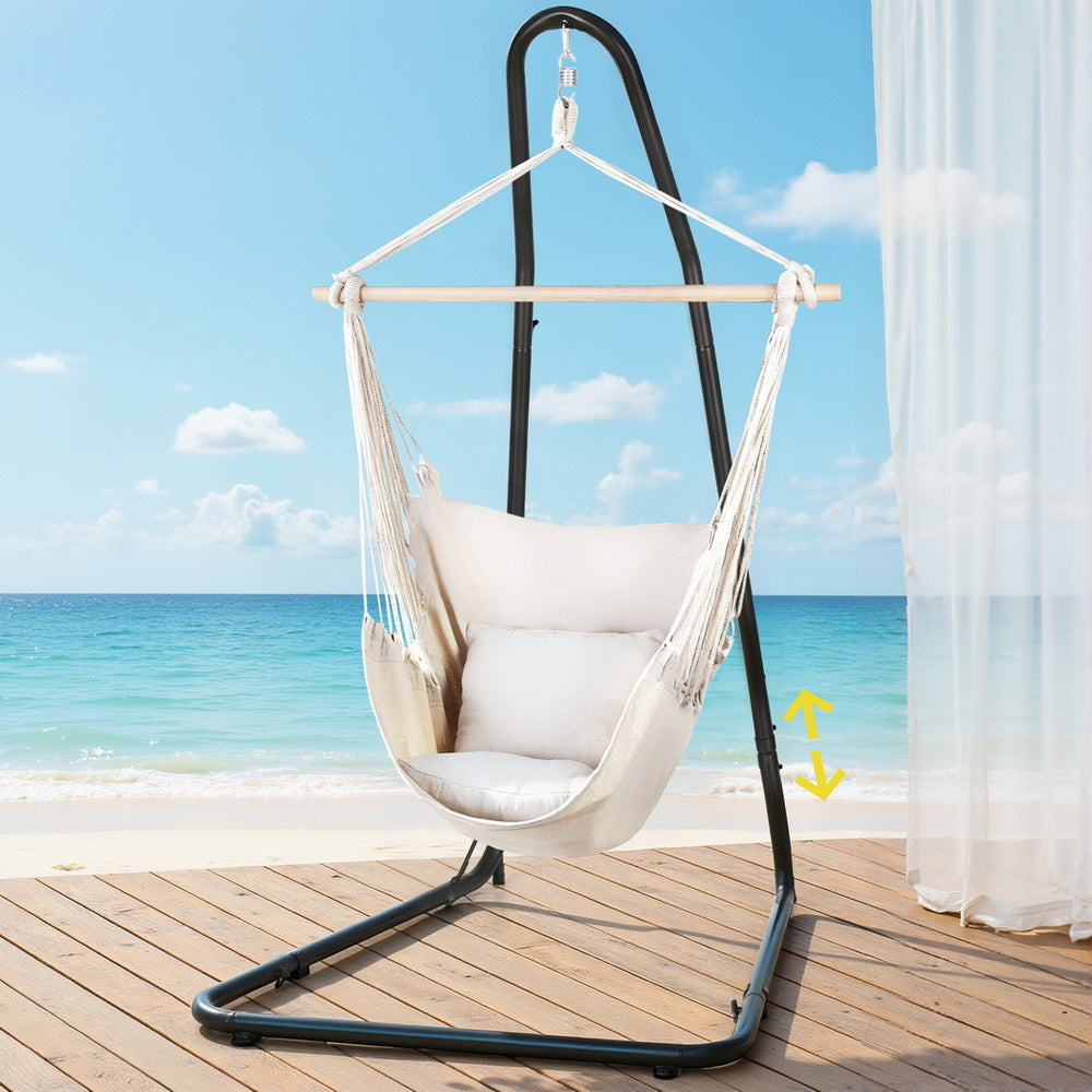 Hammock Chair | Heavy Duty Steel Stand | Outdoor Lounge Swing for Backyard & Deck