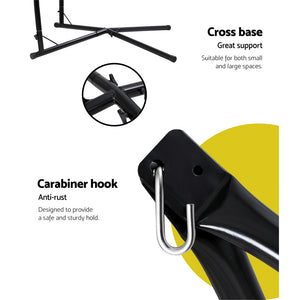 Hammock Chair | Outdoor Camping Hanging | Steel Stand | Cream