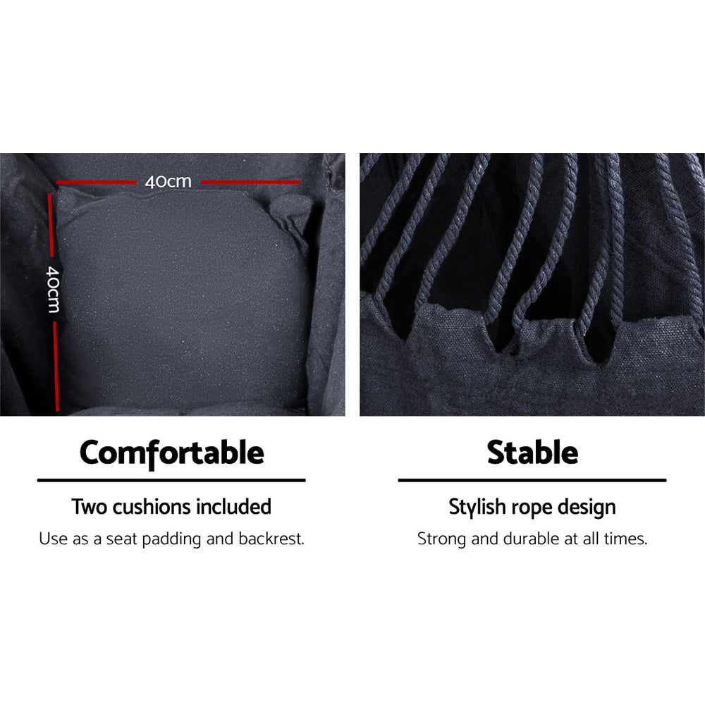 Outdoor Hammock Chair | With Stand | Swing Hanging Hammock | Pillow | Grey