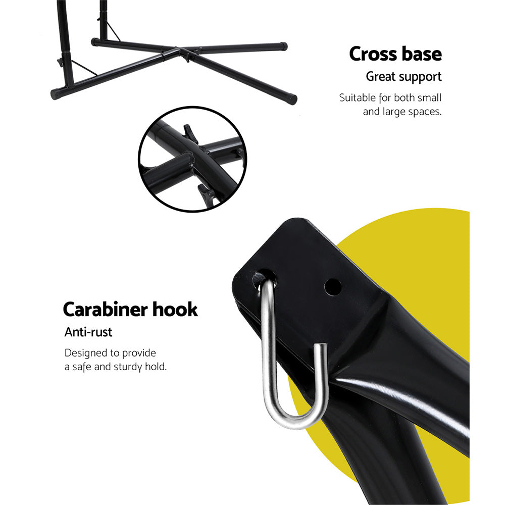 Hammock Chair | Outdoor Camping Hanging | Steel Stand | Grey