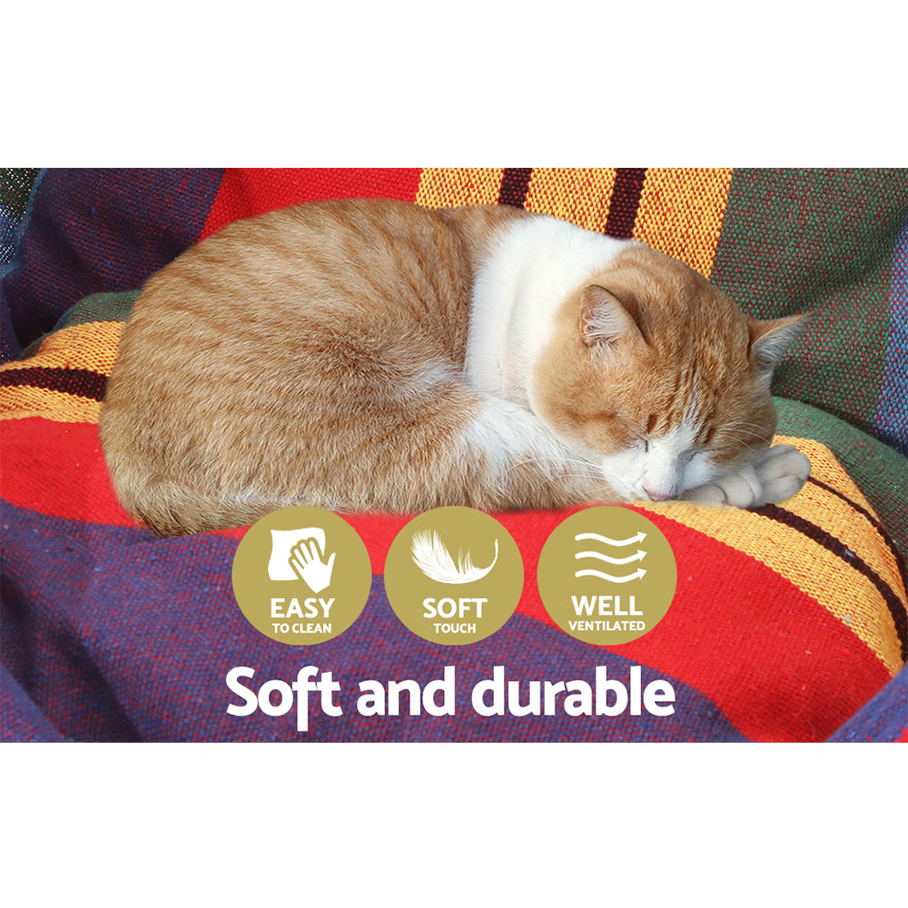 Gardeon Hammock Chair | Outdoor Camping Hanging Hammocks | Cushion Pillow | Rainbow