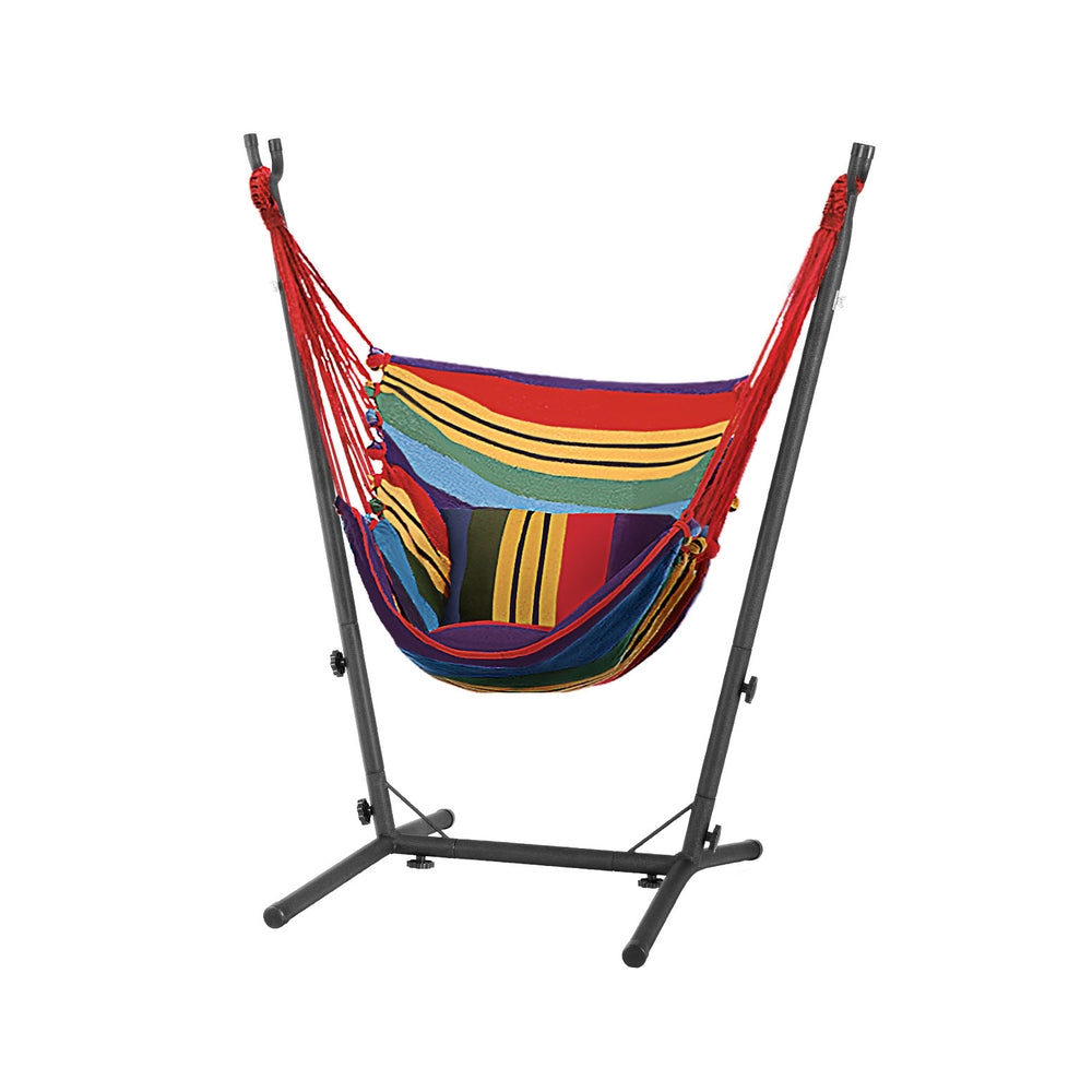 Gardeon Hammock Chair | Outdoor Camping Hanging | Stand | Rainbow