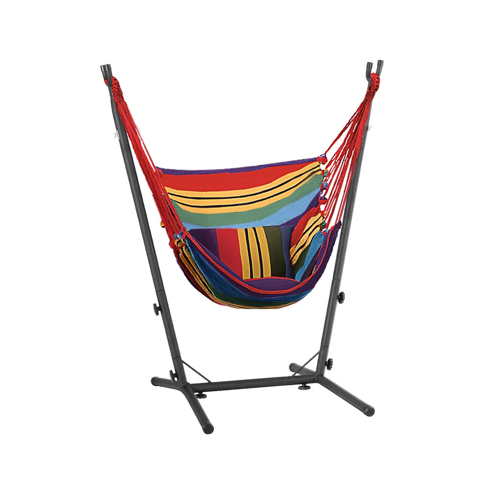 Gardeon Hammock Chair | Outdoor Camping Hanging | Stand | Rainbow