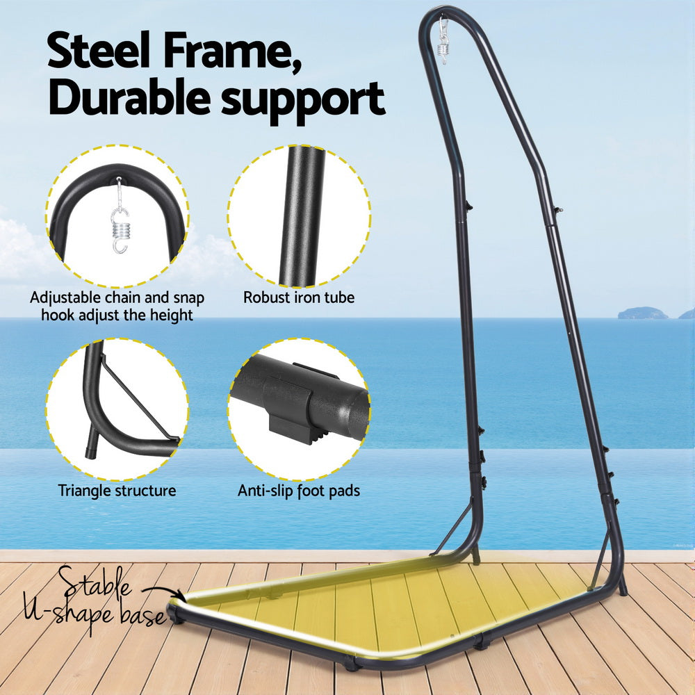 Hammock Chair Stand | Heavy Duty Steel Frame | Black Finish