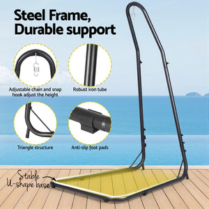 Hammock Chair Stand | Heavy Duty Steel Frame | Black Finish