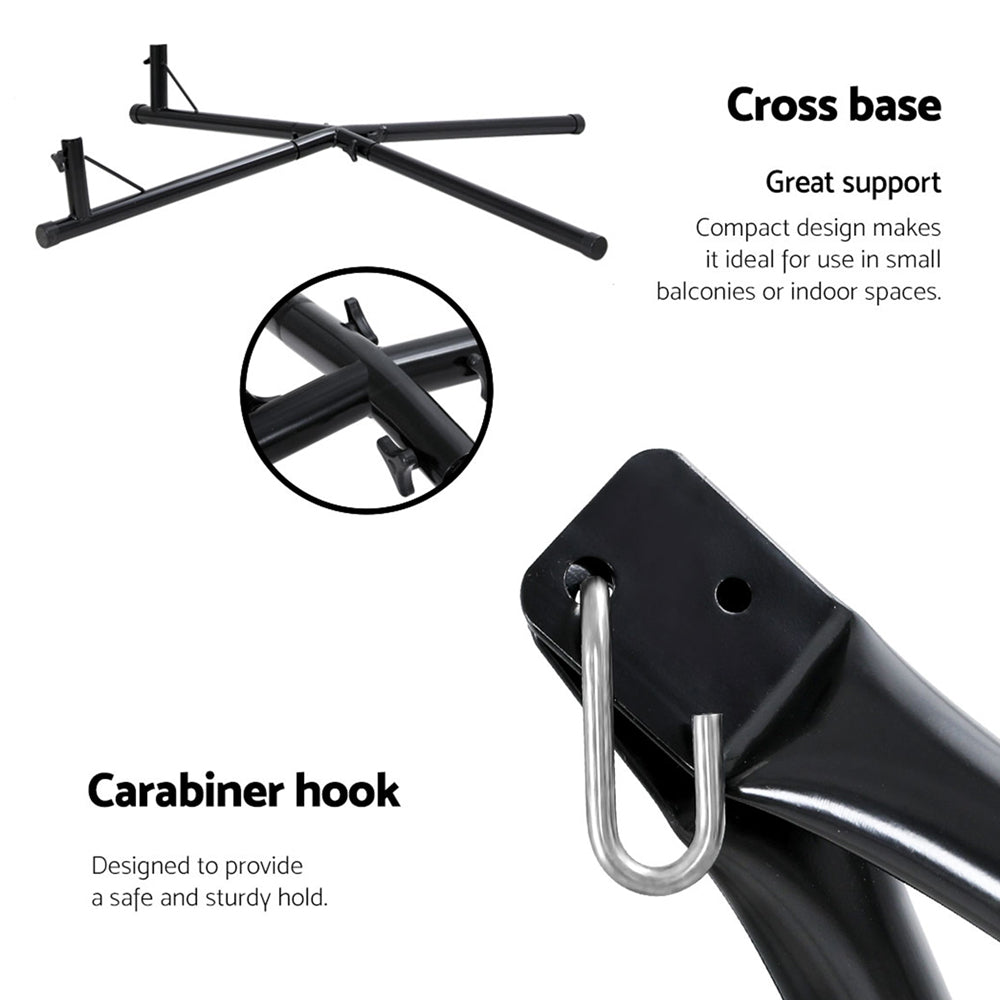 Hammock Chair | Steel Stand | Outdoor Furniture | Heavy Duty | Black
