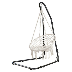 Hammock Hanging Chair | Steel Stand | Outdoor Swing Lounge Seat for Backyard Relaxation