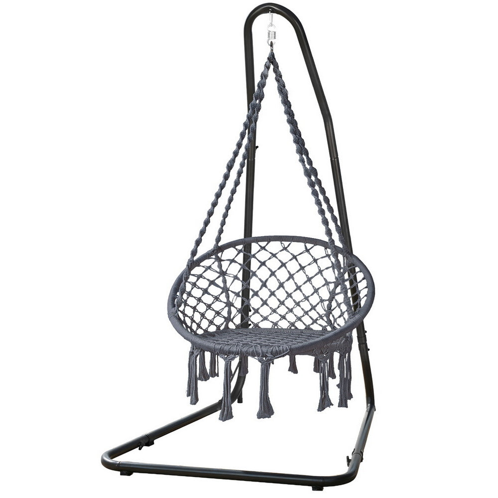 Hammock Hanging Chair | Steel Stand | Outdoor Patio Swing Chair for Garden & Balcony