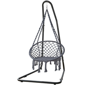 Hammock Hanging Chair | Steel Stand | Outdoor Patio Swing Chair for Garden & Balcony