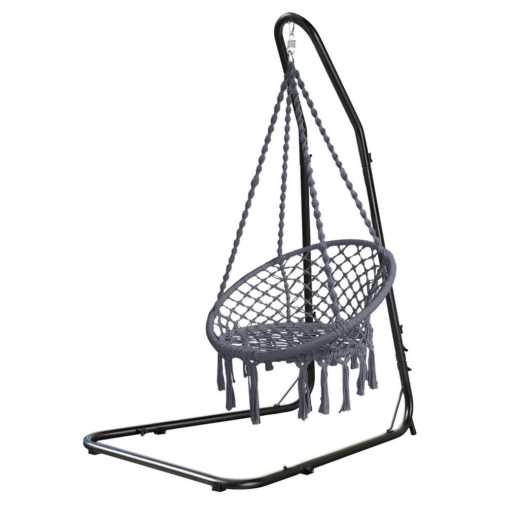 Hammock Hanging Chair | Steel Stand | Outdoor Patio Swing Chair for Garden & Balcony