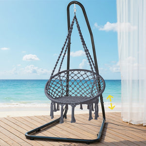 Hammock Hanging Chair | Steel Stand | Outdoor Patio Swing Chair for Garden & Balcony