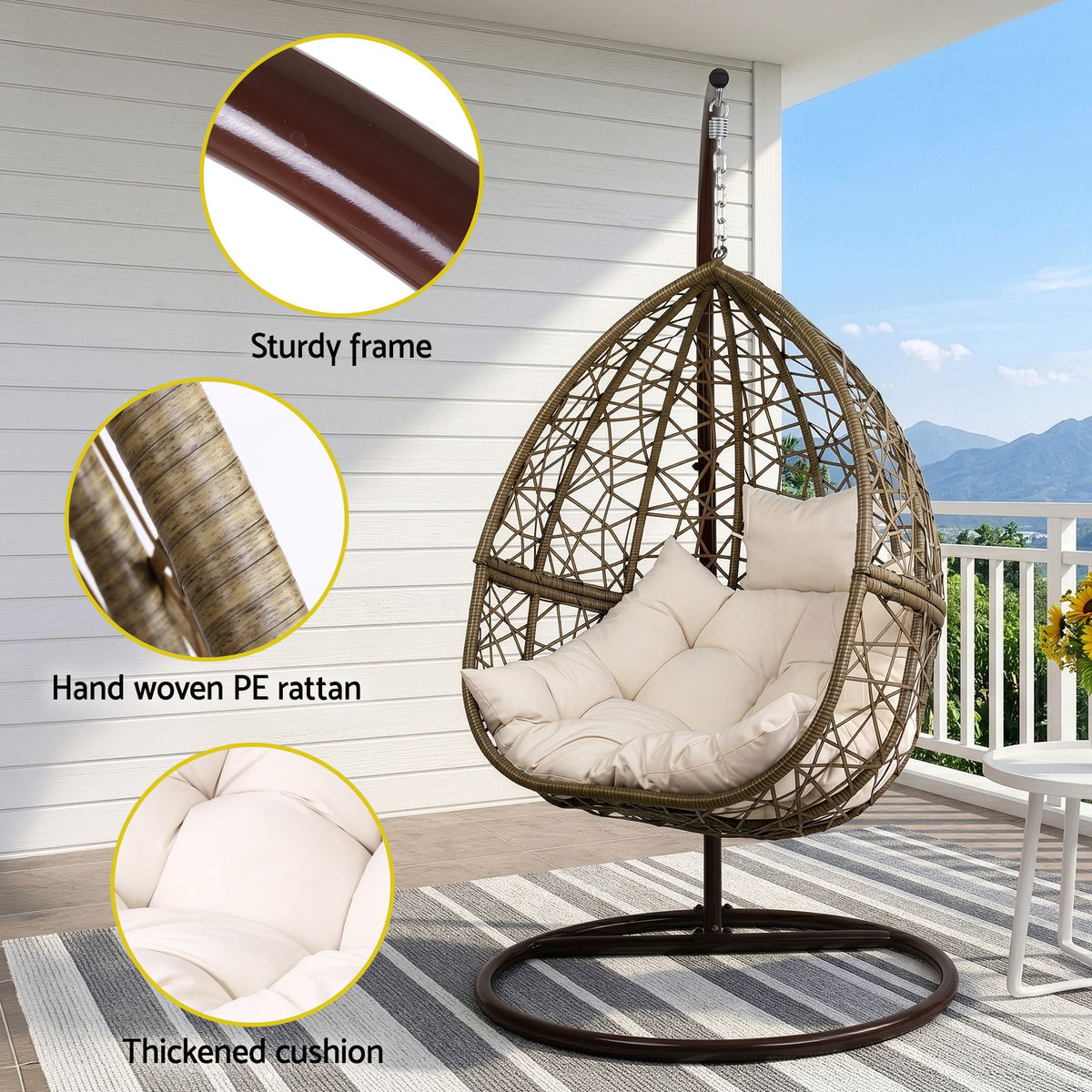 Brown Garden Hanging Swing Chair